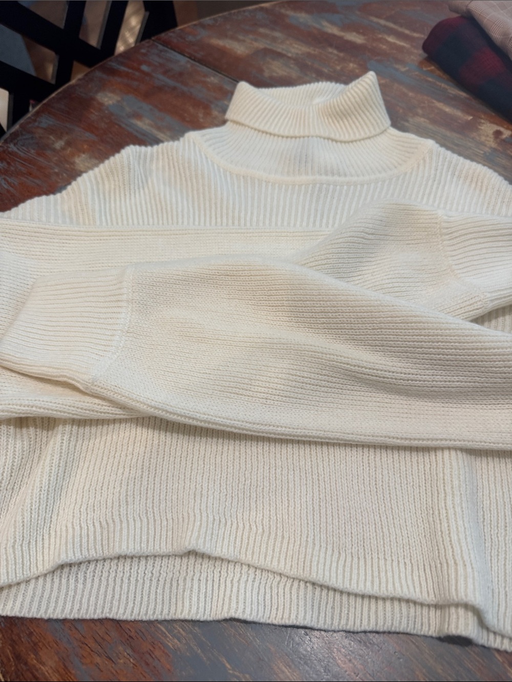 Divided Cream Ribbed Turtleneck Sweater - Picture 4 of 6